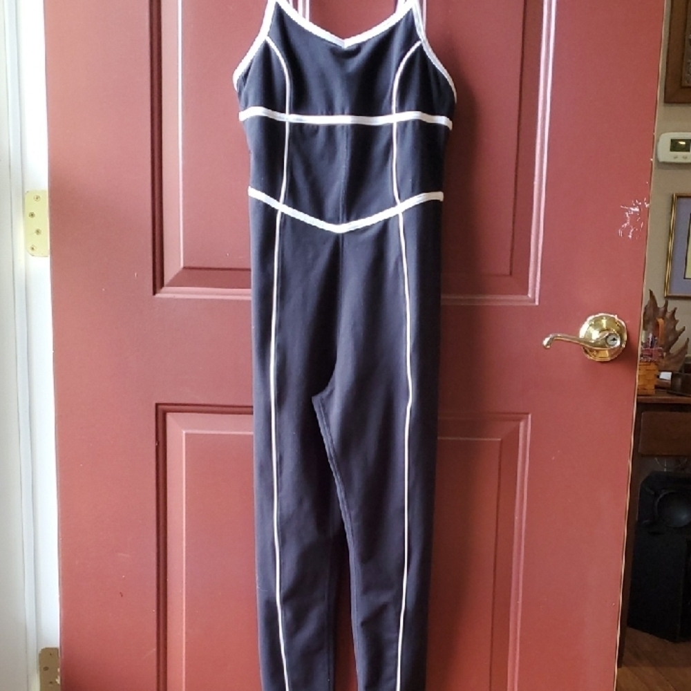 Altar'd State Black Jumpsuit with White Accents - Picture 3 of 12